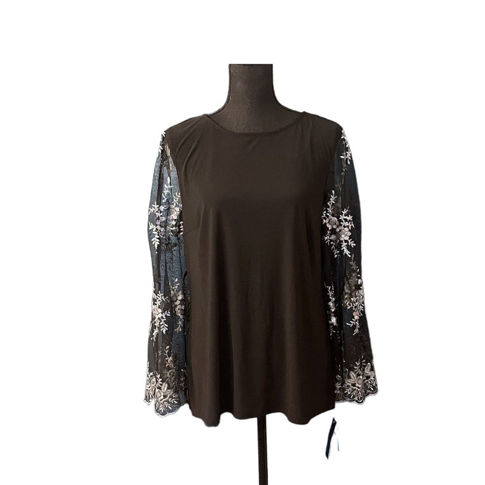 Studio Badgley Mischka floral lace blouse New